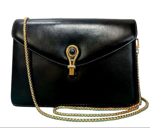 Vintage Gucci 1970 Tiger Eye Leather Chain Shoulder Bag- Rare