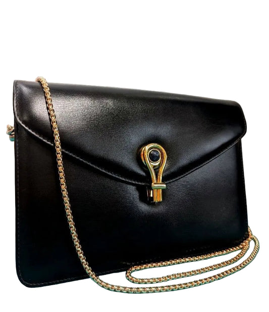 Vintage Gucci 1970 Tiger Eye Leather Chain Shoulder Bag- Rare