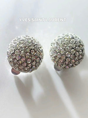 YVES SAINT LAURENT YSL Pave Earrings