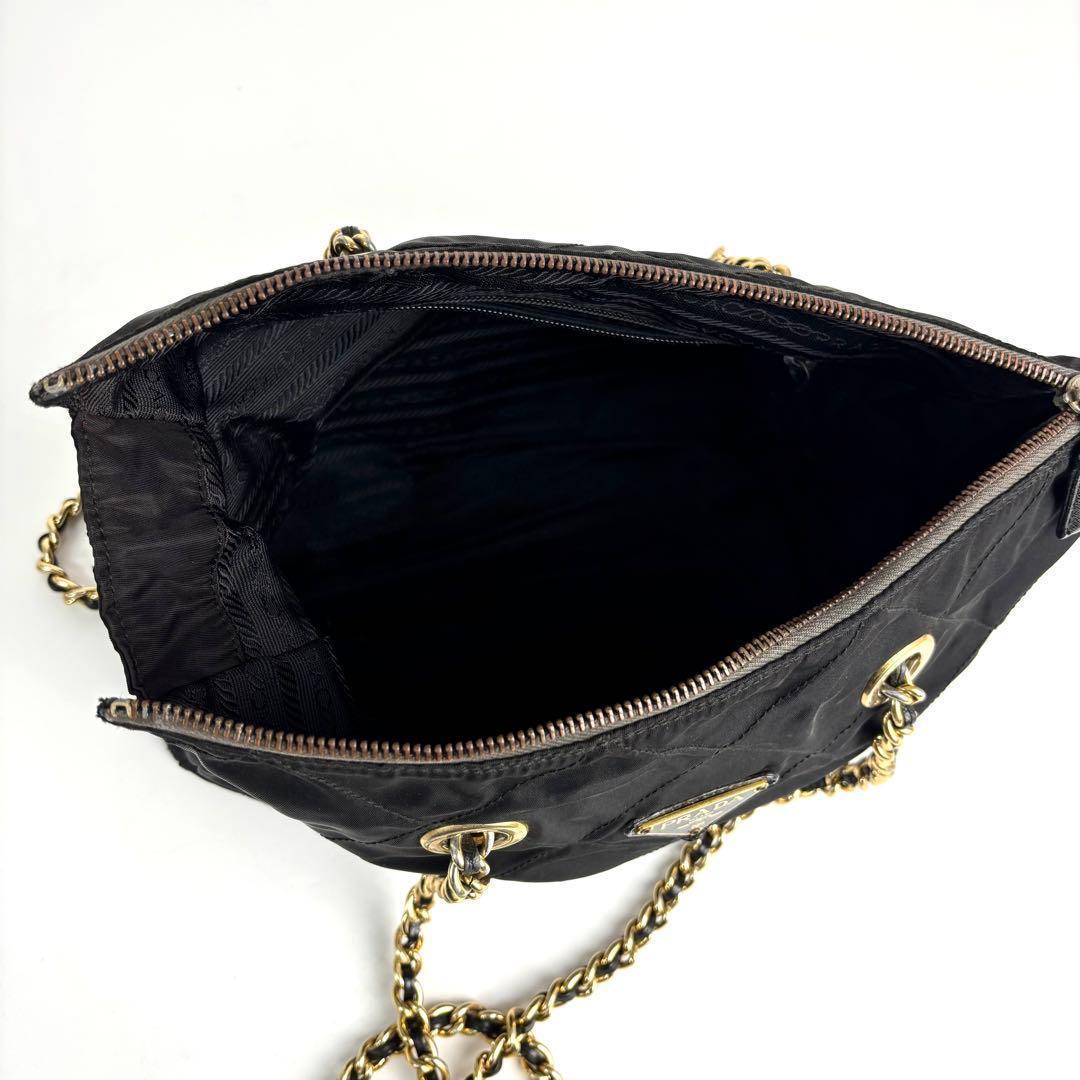 Prada Quilted Nylon Chain Shoulder Bag – Black - additional view 10