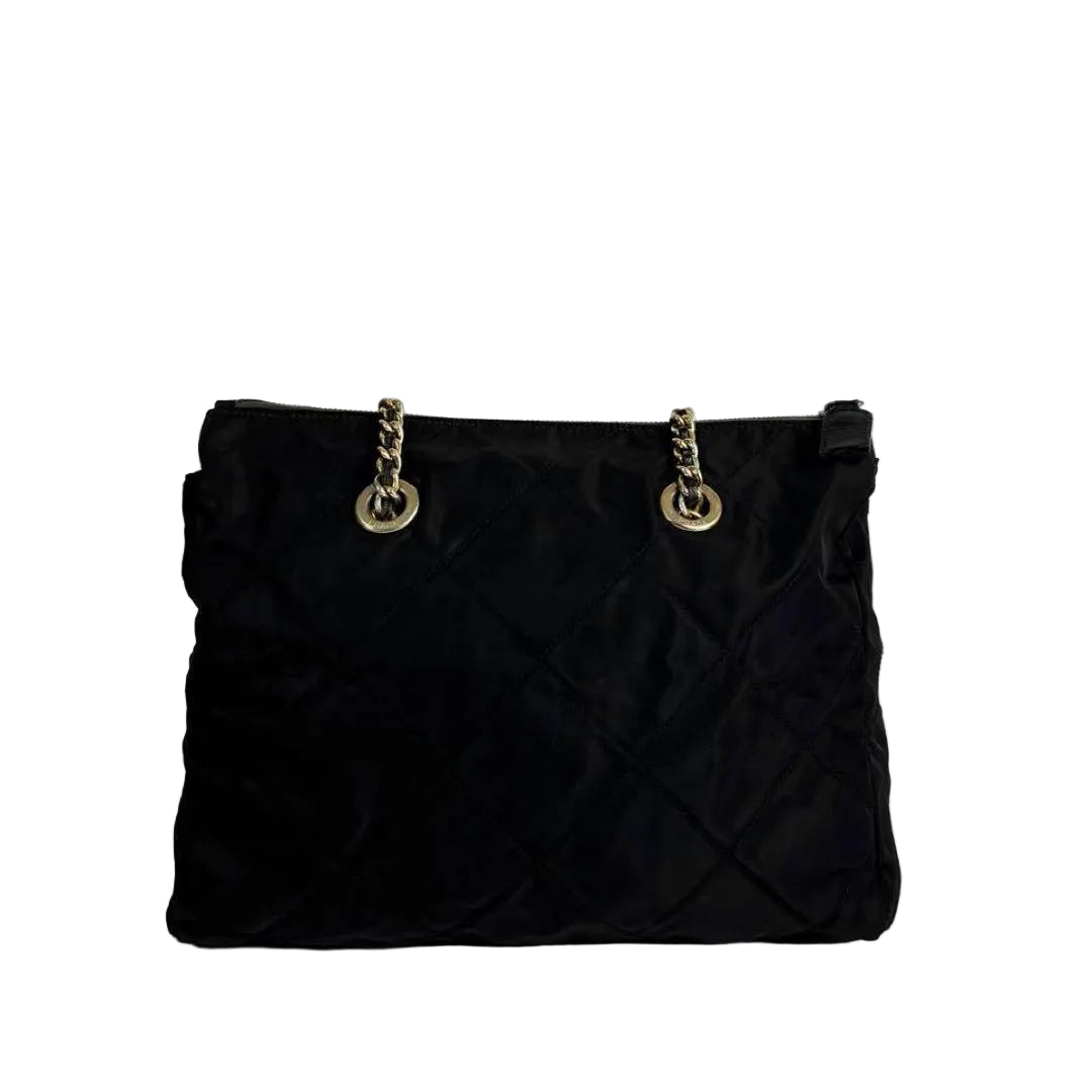 Prada Quilted Nylon Chain Shoulder Bag – Black - additional view 2