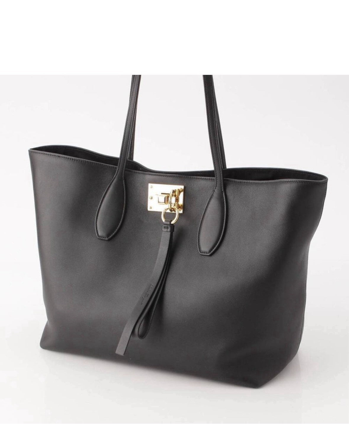 Salvatore Ferragamo Black Tote Bag Gold Hardware - additional view 2