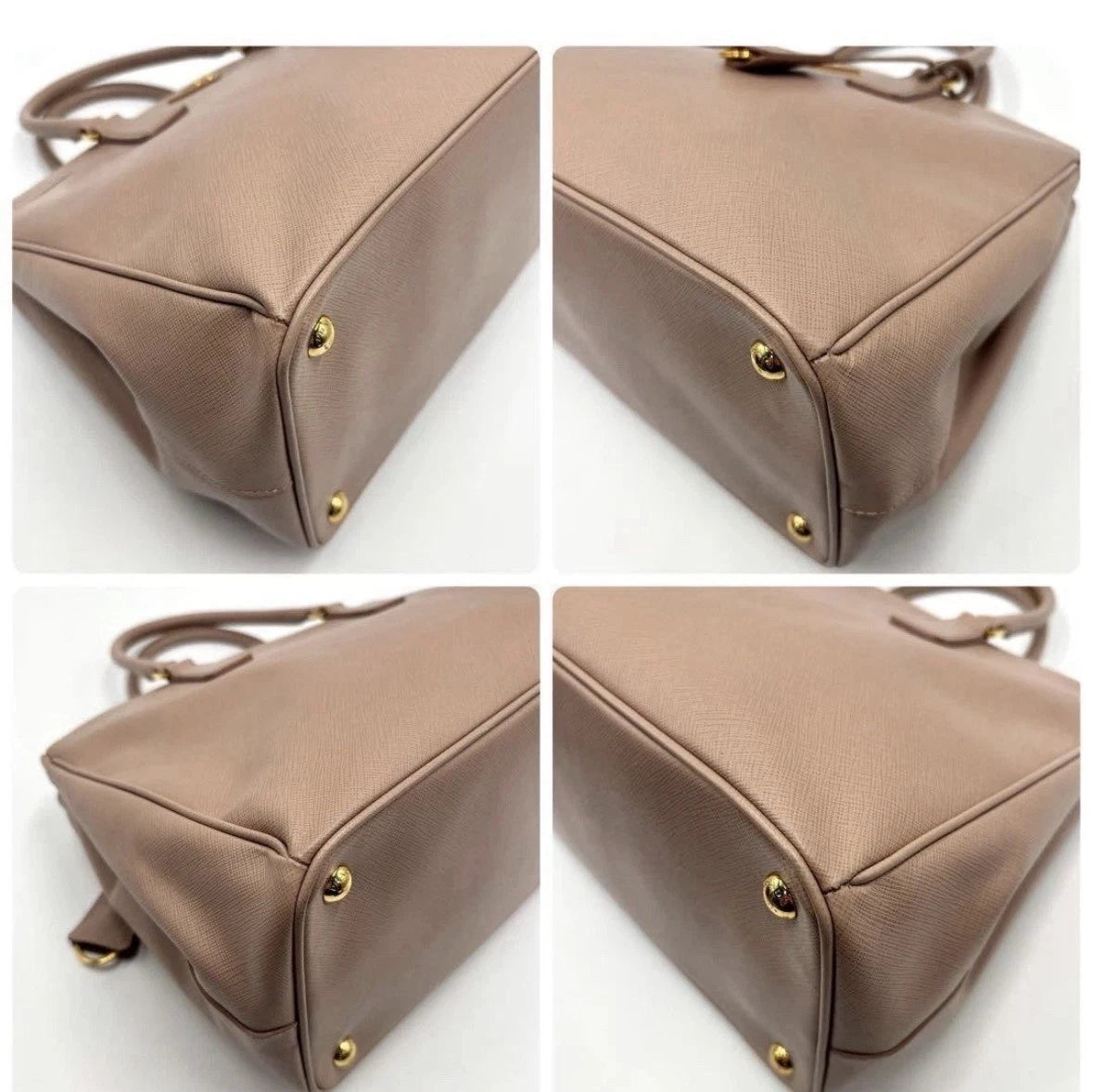 PRADA Beige Tan Saffiano Satchel Tote WITH Strap - additional view 7
