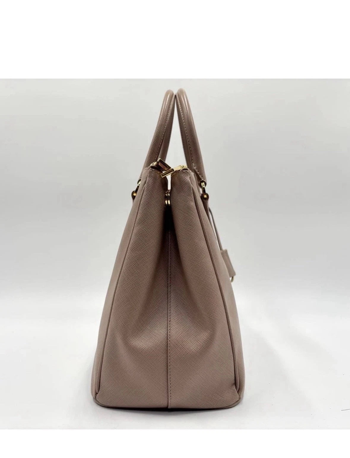 PRADA Beige Tan Saffiano Satchel Tote WITH Strap - additional view 4