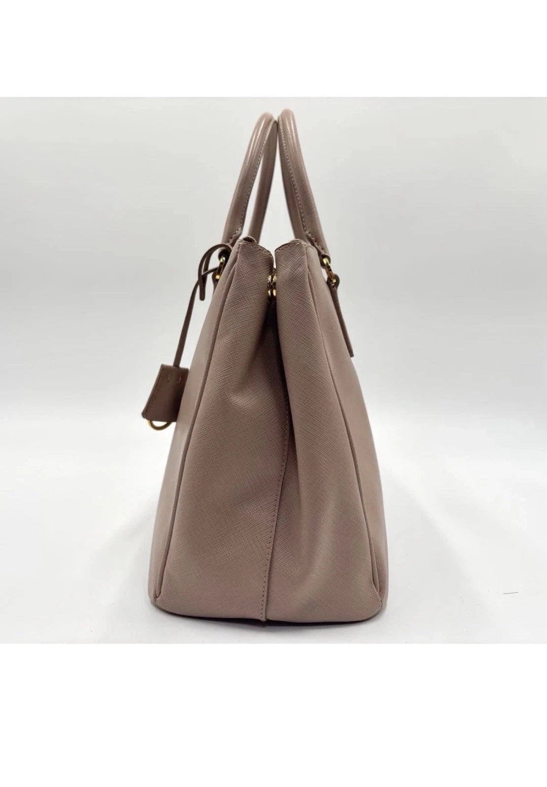 PRADA Beige Tan Saffiano Satchel Tote WITH Strap - additional view 3