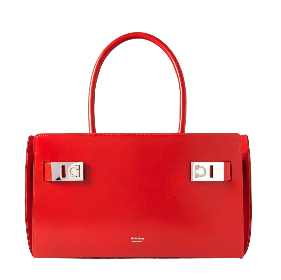 Salvatore Ferragamo RARE FIND Red East West Tote