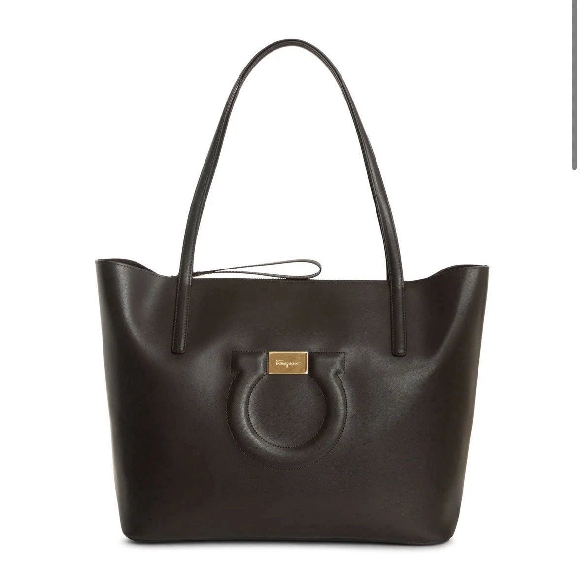 Salvatore Ferragamo Chocolate Brown City Tote Bag Excellent