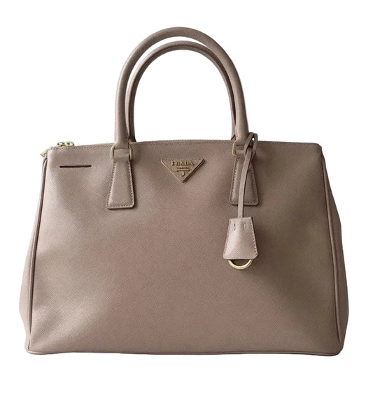 PRADA Beige Tan Saffiano Satchel Tote WITH Strap